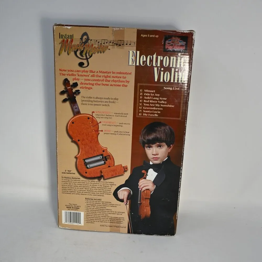 Play Visions Instant Music Master Electronic Violin 8 Songs New Sealed Vintage